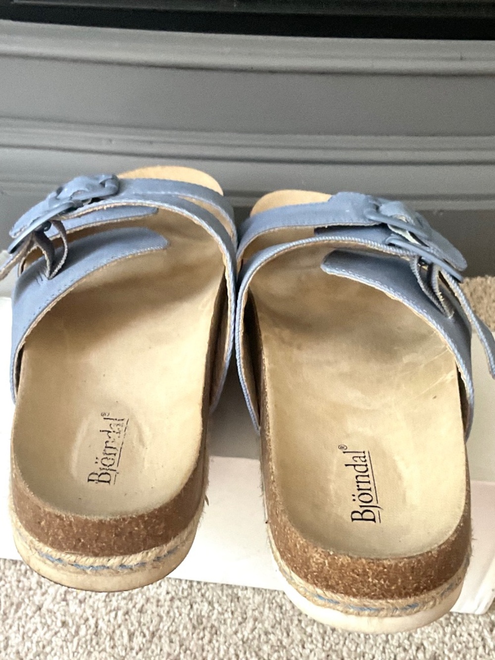 BLUE BJORNDAL KAI DOUBLE BUCKLE COMFORT ADJUSTABLE SANDAL SZ 9M - Picture 7 of 10